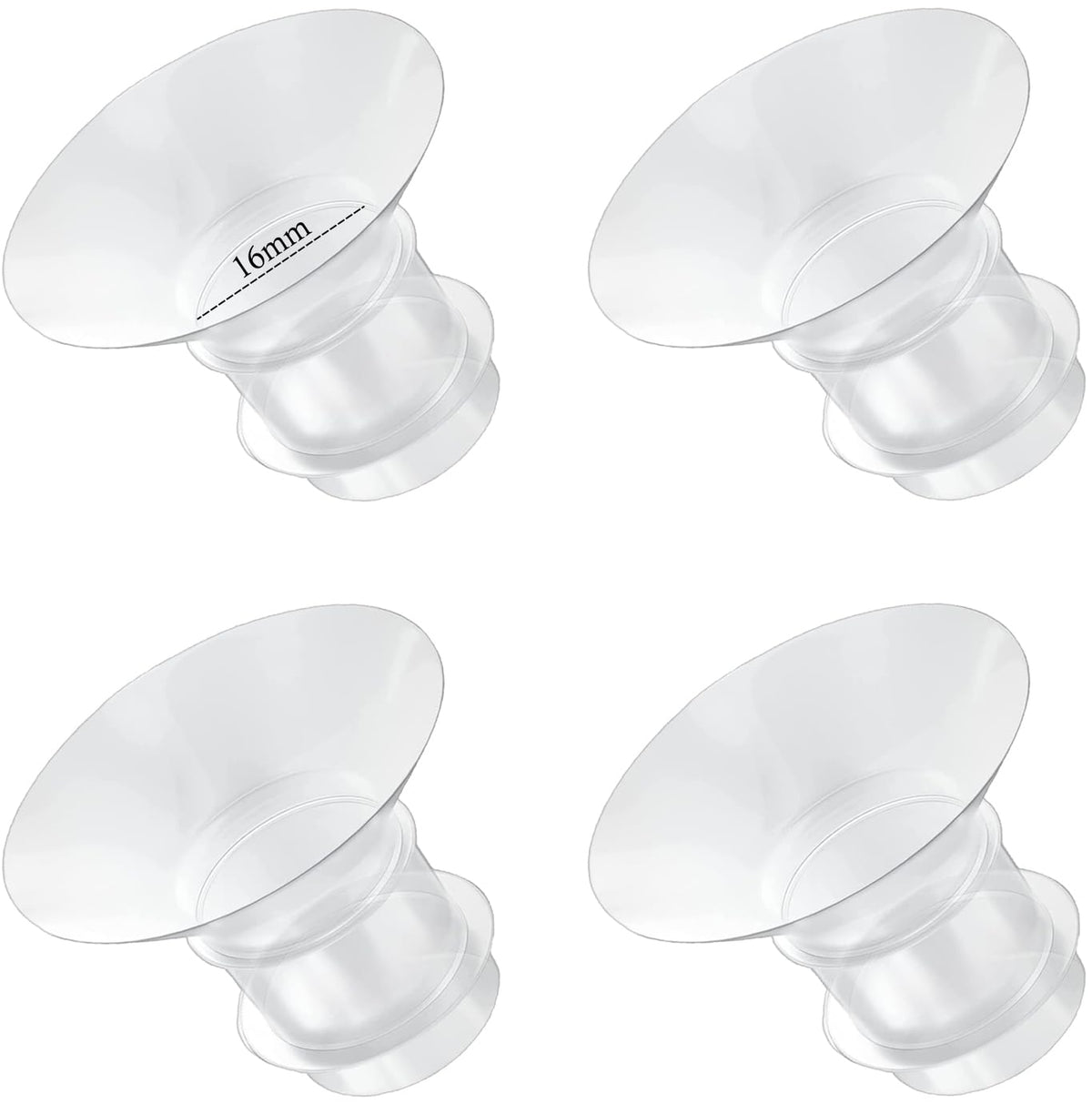 Insertos de brida de 16 mm para Medela, escudos/bridas Spectra de 24 mm, compatibles con el extractor de leche portátil Momcozy M9/M5/M6/S12 Pro/S9 Pro, reducen el túnel del pezón de 24 mm a 16 mm, 4