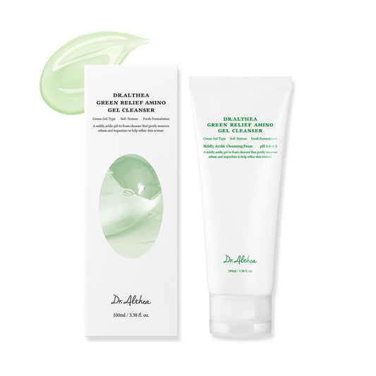 Dr.Althea Green Relief Amino Gel Cleanser | Lightweight & Hydrating Makeup Remover | Daily Face Wash with Hyaluronic Acid | Korean Vegan Skincare for All Skin Types | 3.38 Fl Oz