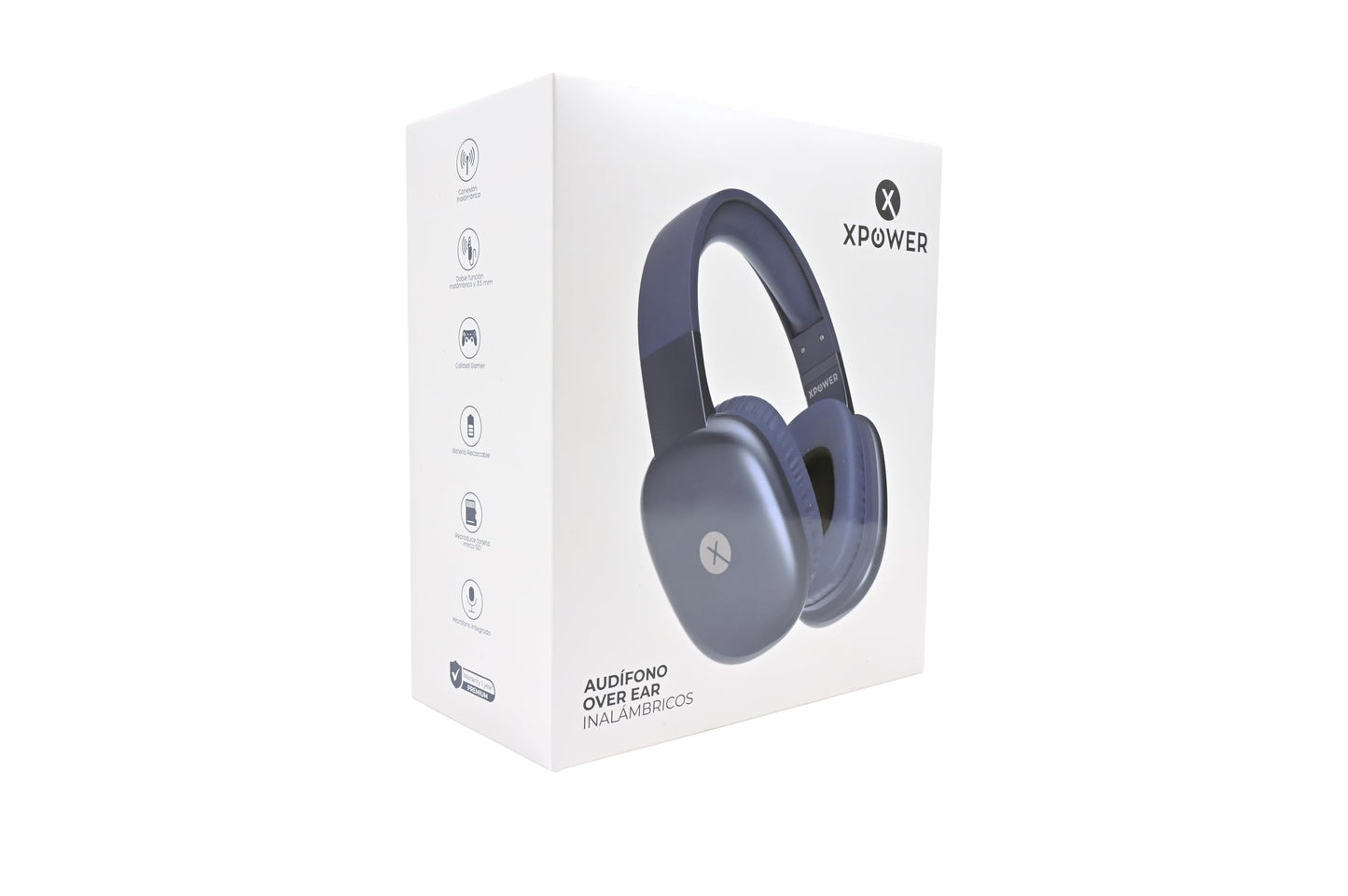 Audífonos De Diadema Inalámbricos XPOWER Azul con Bluetooth y Botones Multifunción
