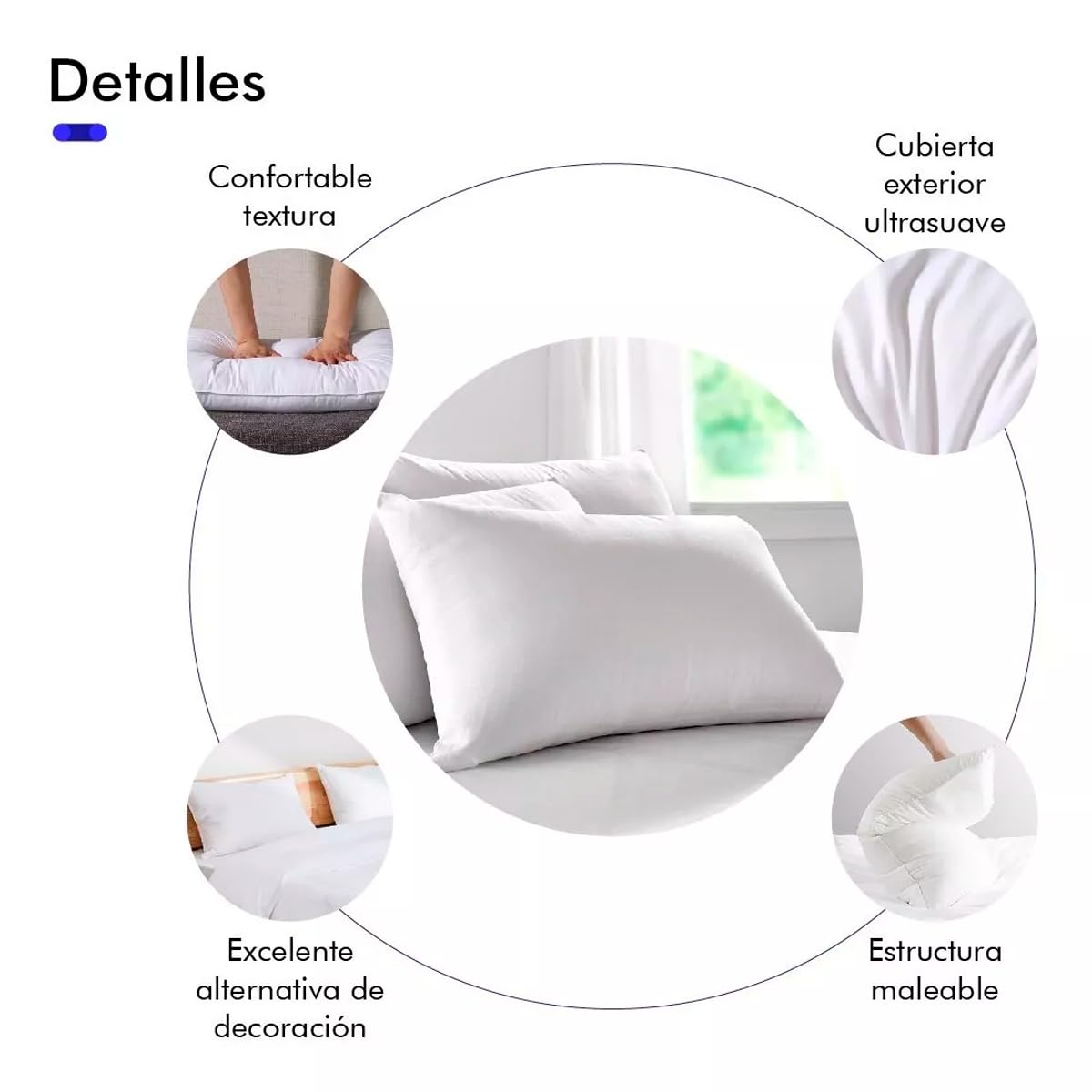 KITUL Pack Almohada para Cuello Estándar Suaves al Alto Vacio Calidad Hotelera (Algodón, 2 Pack Estandar)
