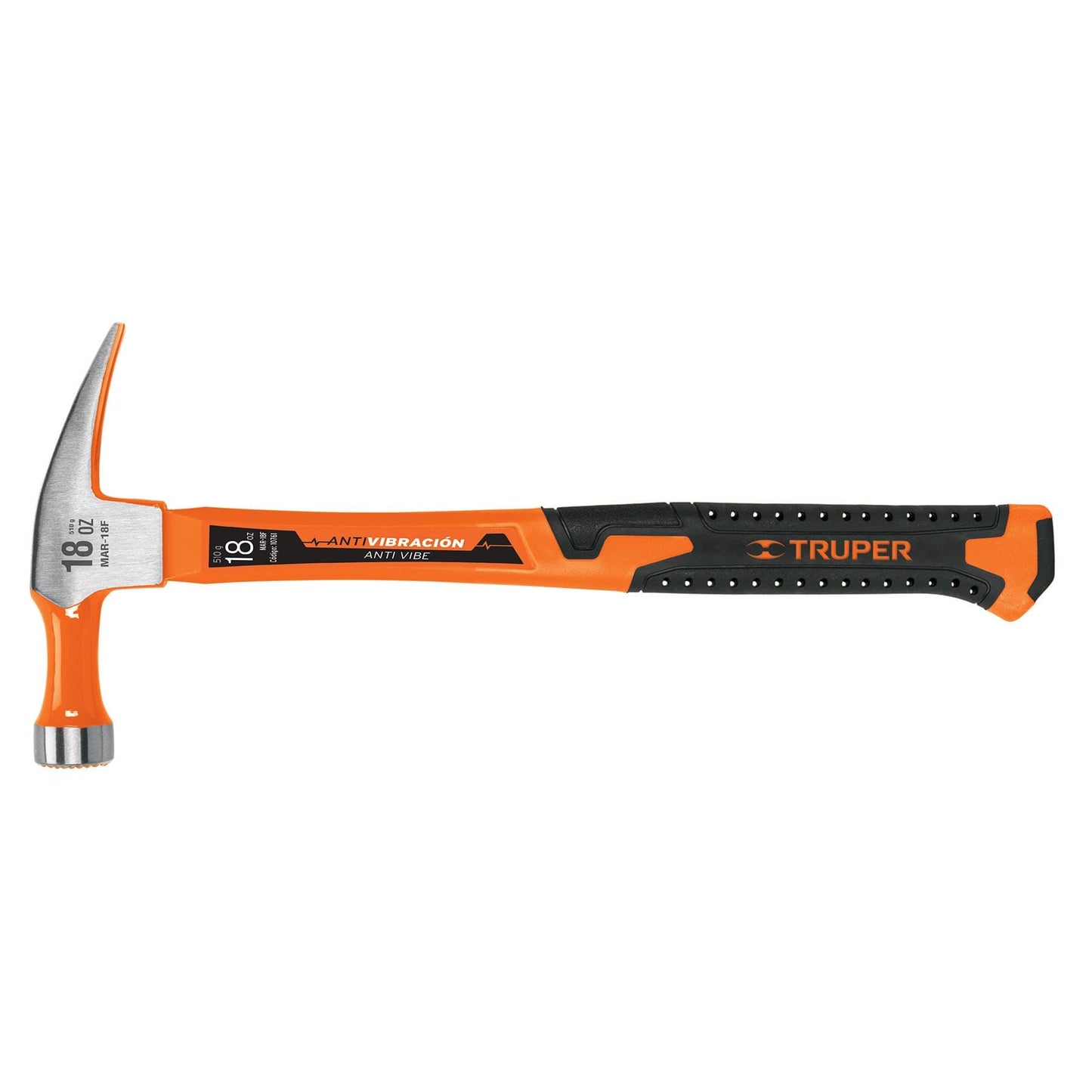 Martillo Truper Fibra de Vidrio 18 oz uña Recta 1 Pieza