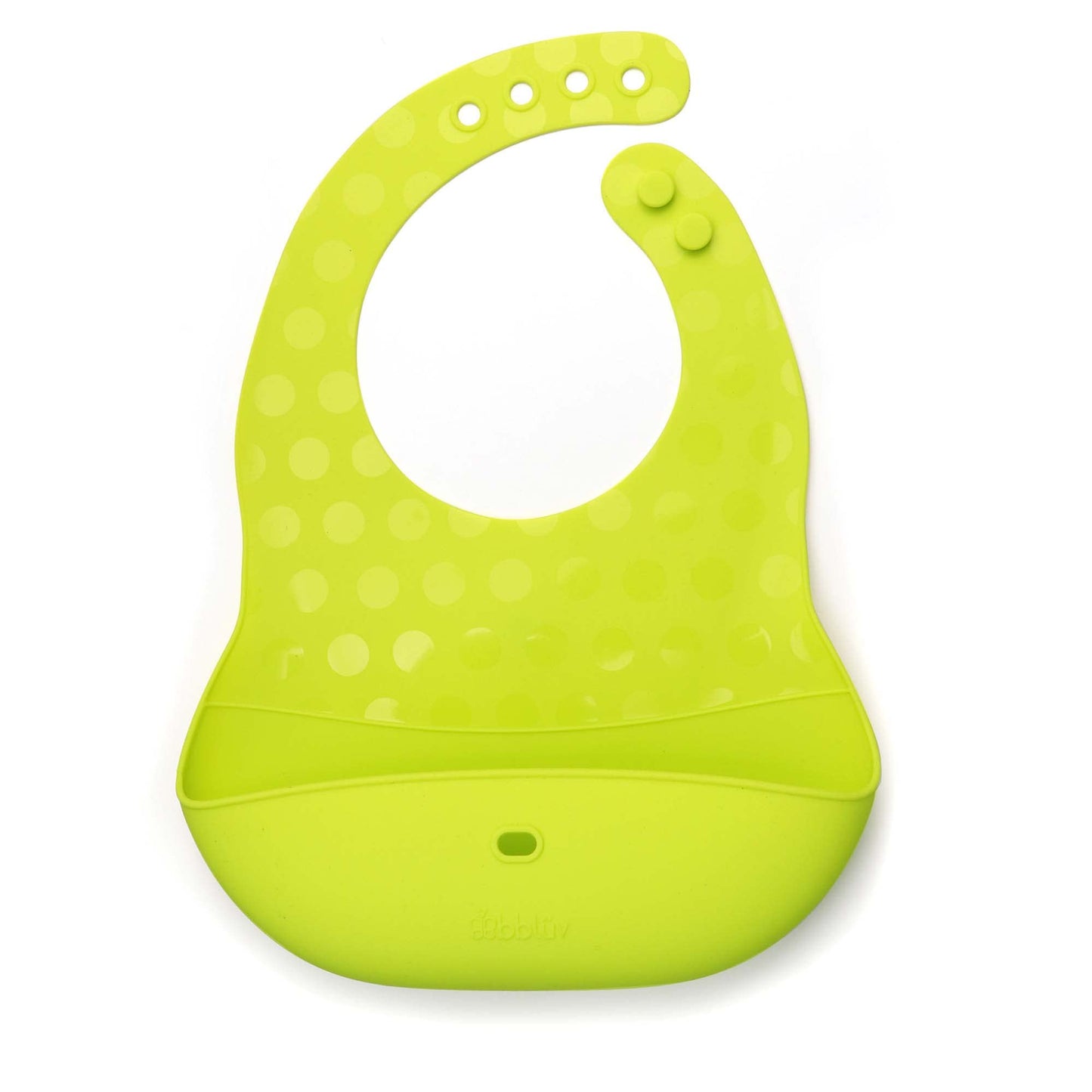 Bblüv - Pöket - Juego de 2 baberos de silicona para bebé y una cuchara, plegables, plegables, enrollables, compactos y ligeros, Lime, One Size