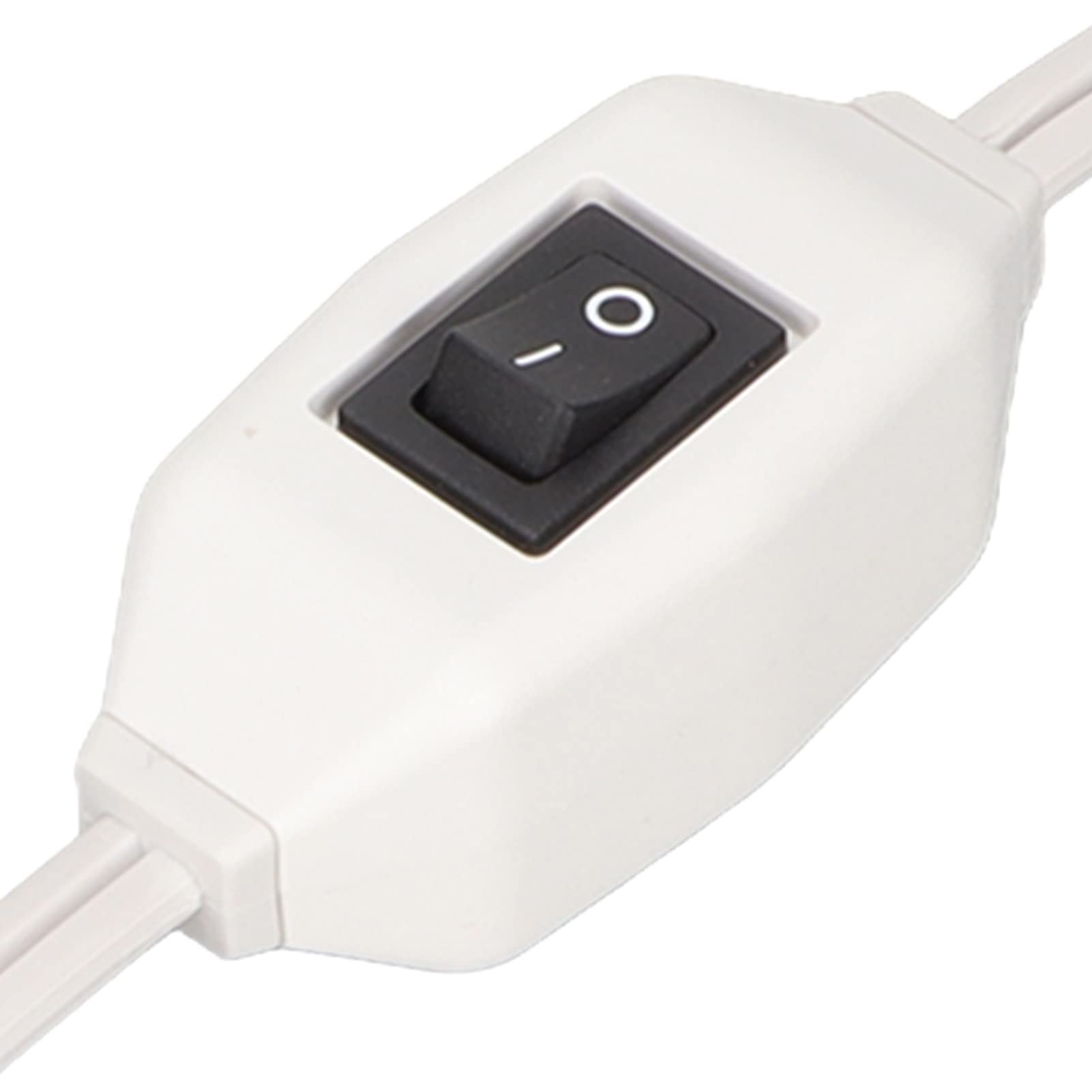 Cable de Extensión Coninterruptor de Encendido y Apagado, Ignífugo, Duradero, Portátil, de 2 Clavijas, Cable de Extensión (Blanco)