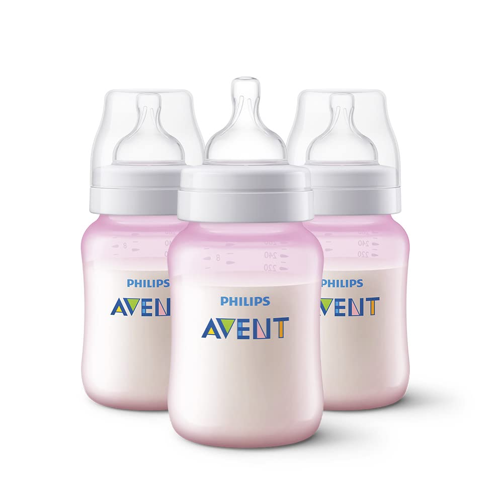 Set de Biberón Philips Avent Rosa Anti-colic 9oz 3 Piezas