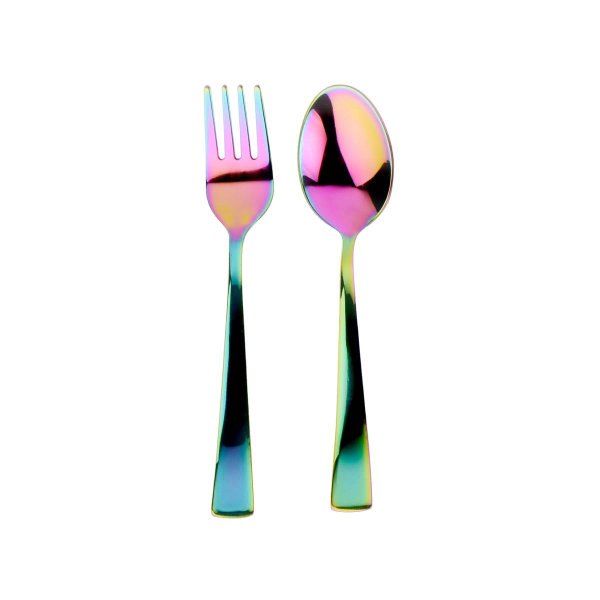 Ahimsa Juego de utensilios de acero inoxidable para niños, arco iris