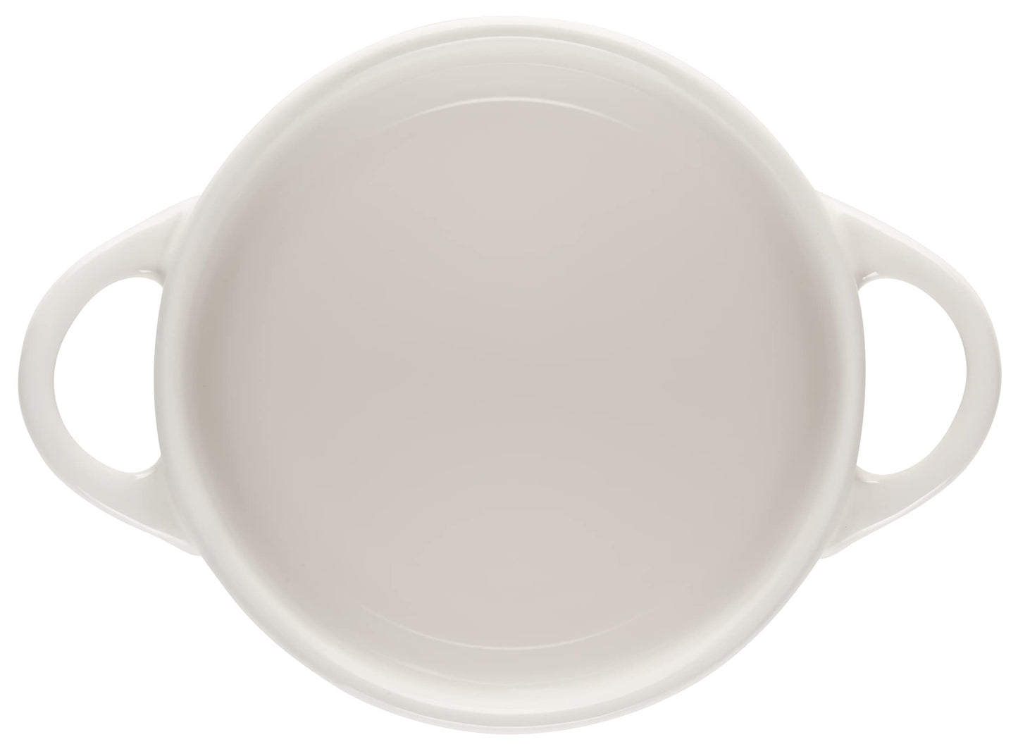 Le Creuset - Cocotte redondo de gres con tapa de flores, 8 onzas, color blanco