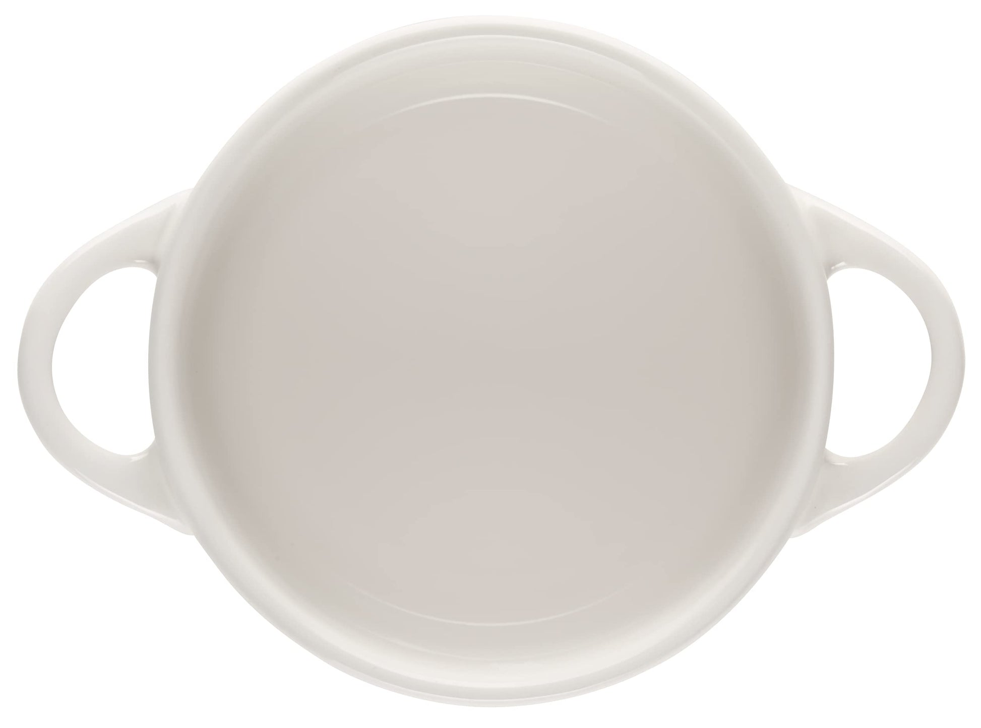Le Creuset - Cocotte redondo de gres con tapa de flores, 8 onzas, color blanco