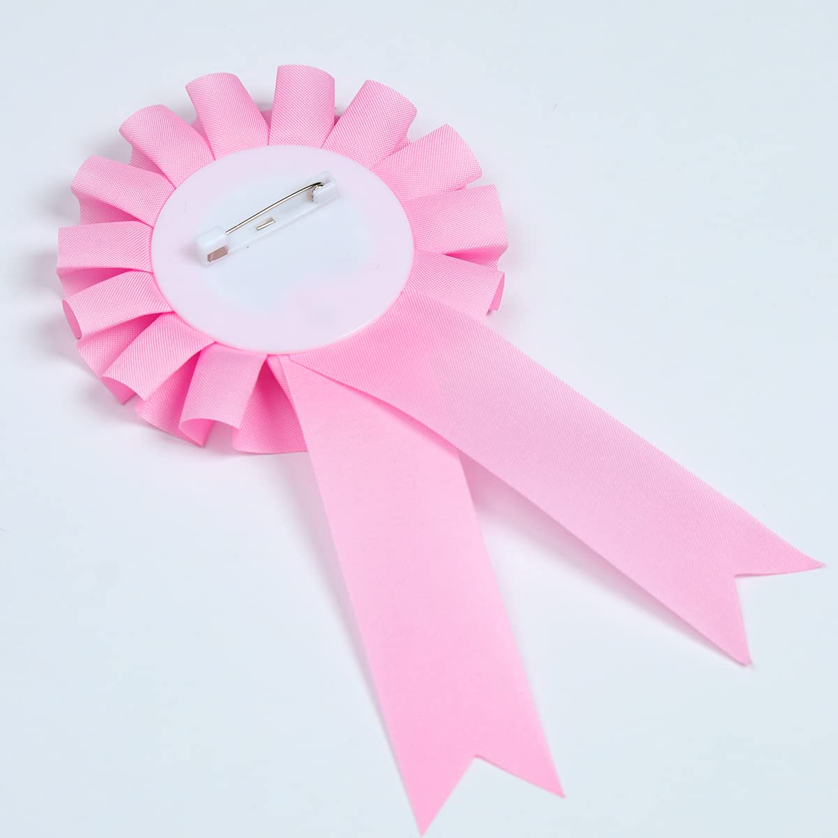 HAPPYLAND Faja para baby showers niña hojalata rosa insignia mamá a ser y papá a ser baby shower insignia pin baby shower fiesta revelación género baby shower decoración temática de oso baby shower