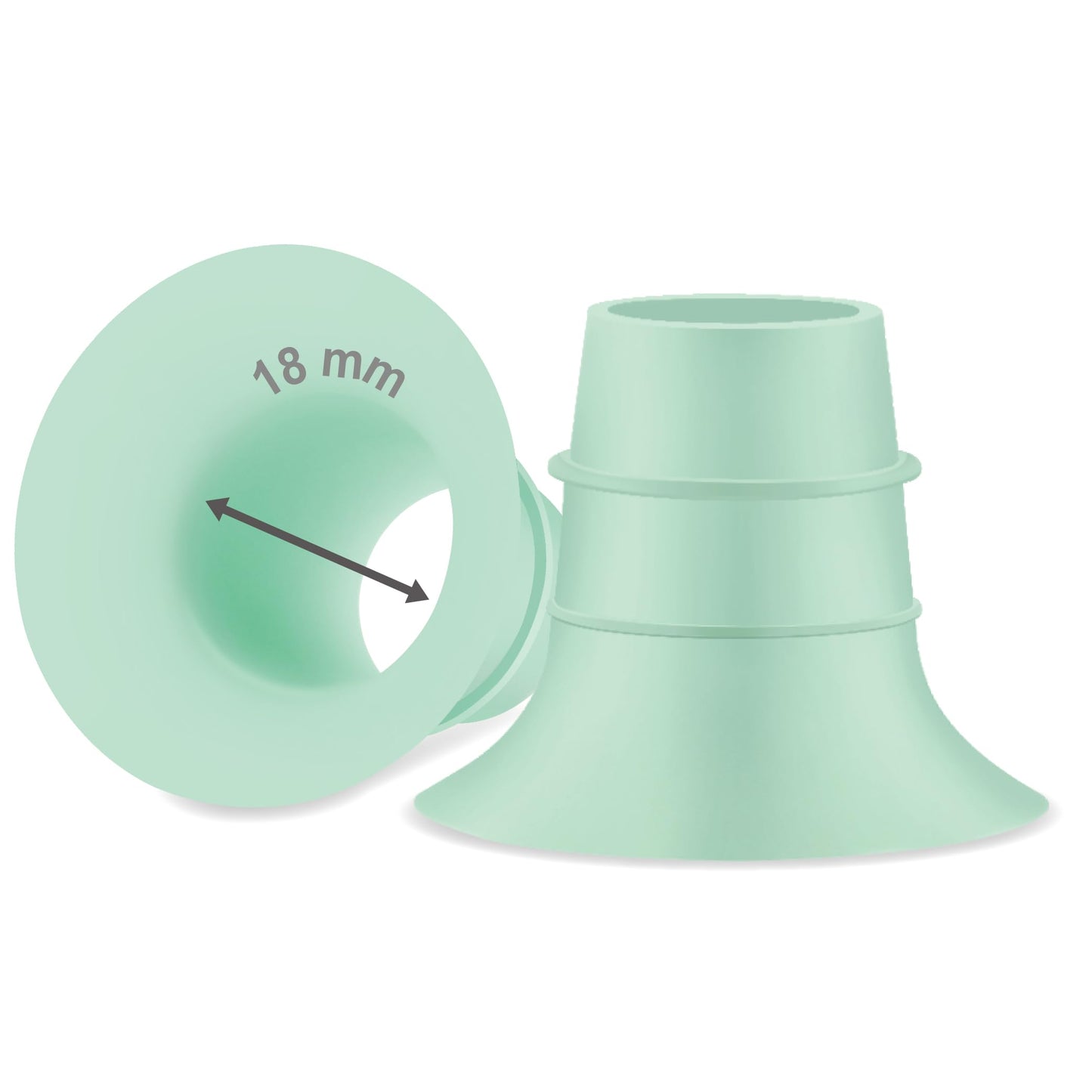 Maymom inserto de Embudo de 18 mm (verde) compatible con Elvie Single/Double Electric, copa portátil Elvie Stride de 24 mm, compatible con Medela PersonalFit Flex Shield, no es pieza de repuesto original de la bomba.