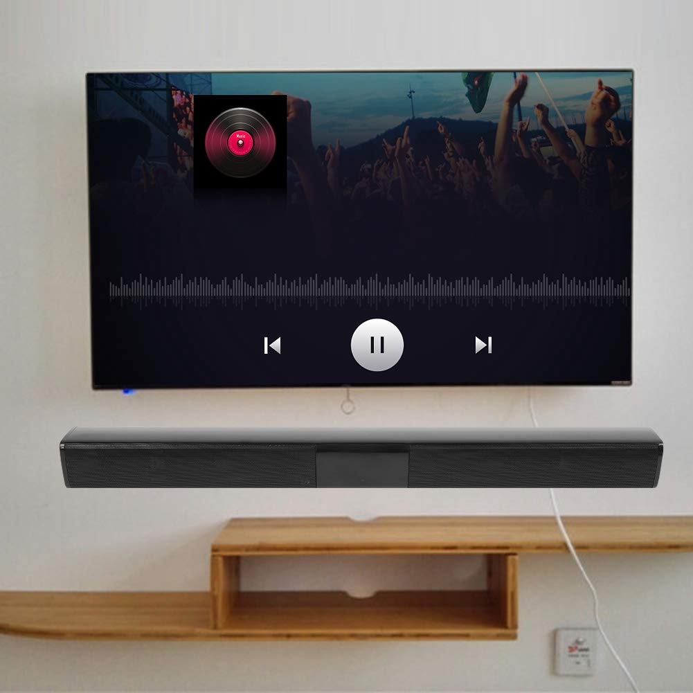 Barra de Sonido Bluetooth Oumij Negro de Alta Potencia con Sonido 3D Estéreo Envolvente para Cine en Casa