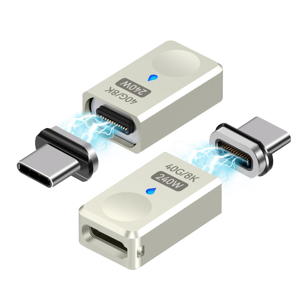 Adaptador Magnético USB Tipo C SHEEAST Plata 40 Gbps 240 W 8K 60 Hz