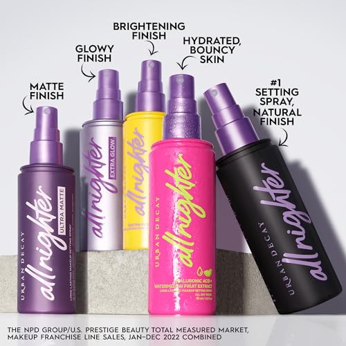 Urban Decay All Nighter Setting Spray Ultra Glow fijador de maquillaje hasta por 16hrs acabado glow, 118ml