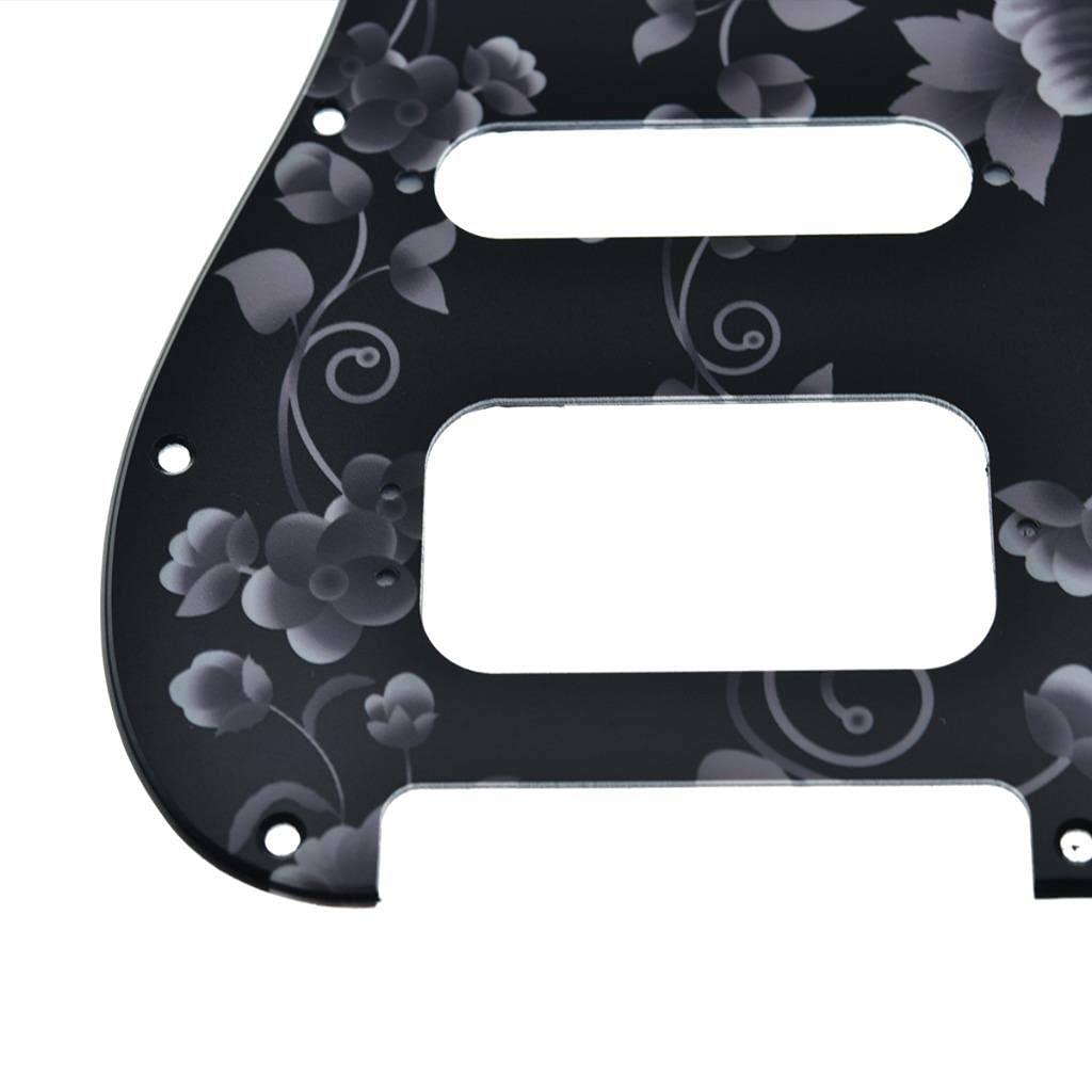 Dopro Golpeador de guitarra Strat HSS de 11 agujeros, 3 tripulaciones Humbucking para guitarra American FD Stratocaster patrón de flores