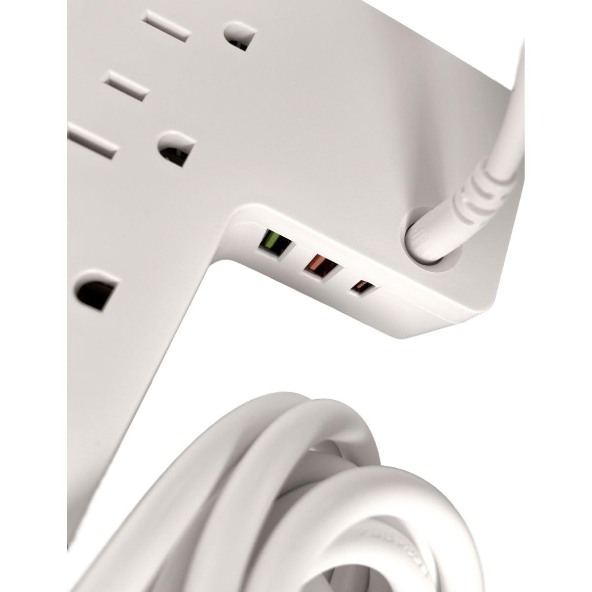 KELEK Multicontacto con 8 AC, USB-C, 2 USB-A, Cable 2m con Caja organizadora de Cables y Cargador Inalámbrico EXT-8-W1