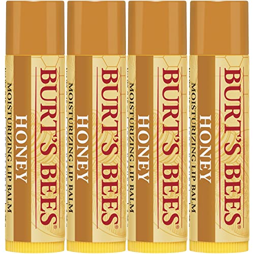Burt's Bees 100% Natural Moisturizing Lip Balm, Honey with Beeswax - 4 Tubes