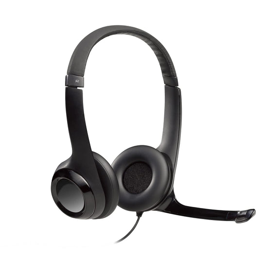 Logitech H390 Diadema con Cable, Sonido Estéreo y Micrófono USB con Supresión de Ruido, Controles Integrados en el Cable, PC/Mac/Laptop/Chromebook - Negro