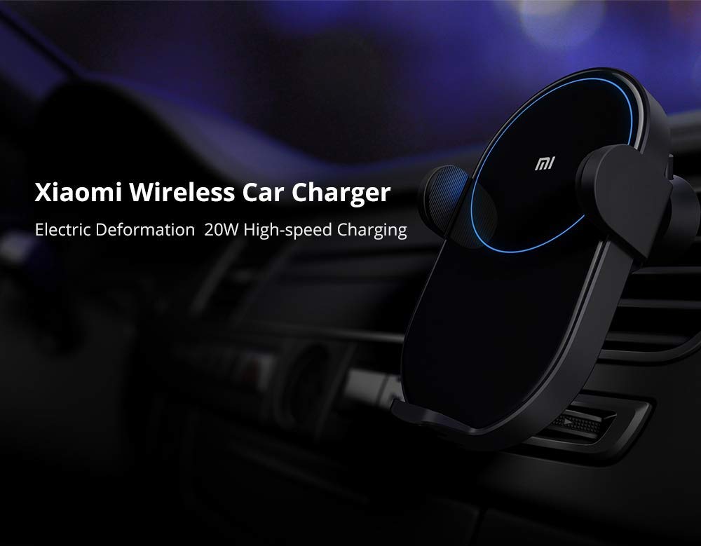 Xiaomi Cargador de Coche inalámbrico 20W MAX Power Inductive Abrazadera eléctrica Brazo Doble disipación de Calor Carga rápida, Negro