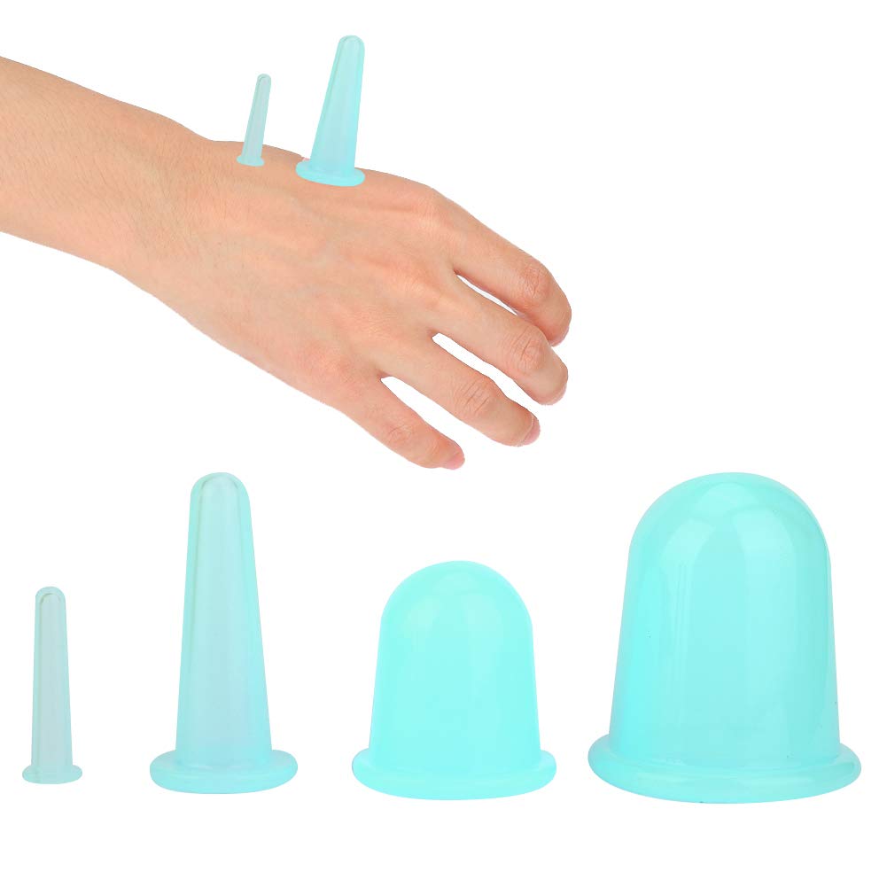 Rotekt Juego De 4 Piezas Kit De Ventosas De Masaje Facial De Silicona Vaso De Ventosas Lifting Reafirmante De La Piel Facial(03)