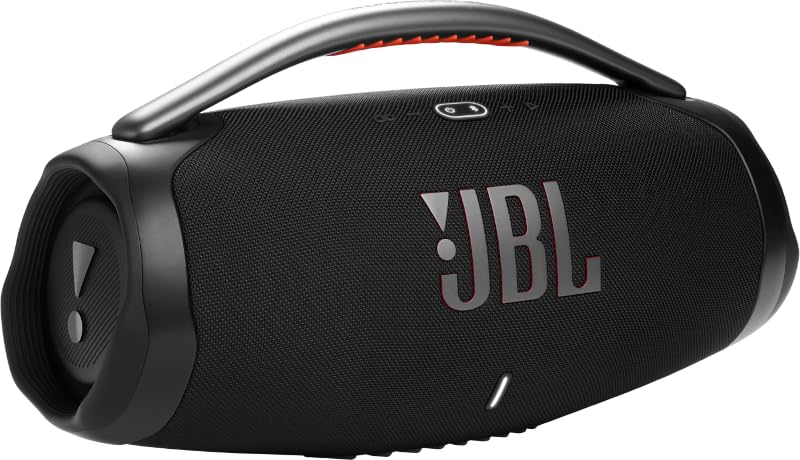 JBL Boombox 3 Wi-Fi Bocina Portátil Bluetooth, Sonido 3D Dolby Atmos, Reproducción 24 Horas, Resistente al Agua y Polvo IP67 - Negro