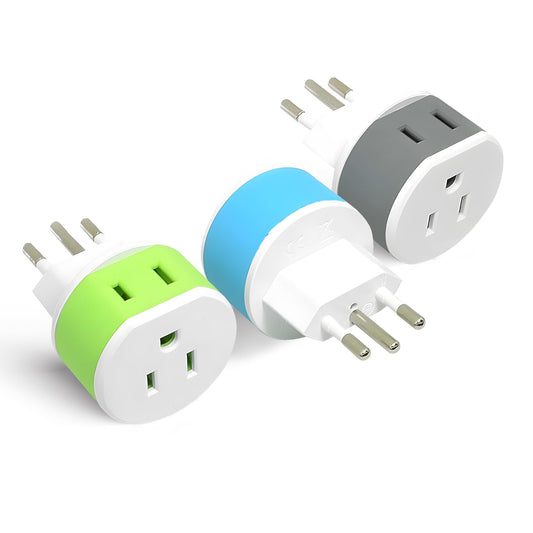 Adaptador de Enchufe de Viaje OREI Brasil Blanco Uso Seguro a Tierra 3 Unidades