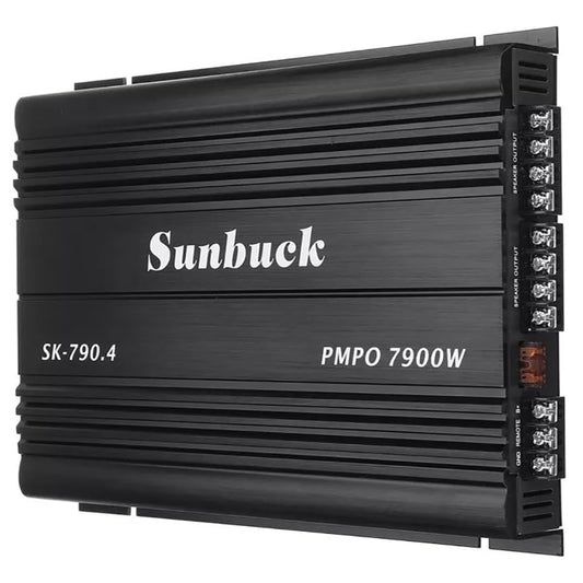 Amplificador de Audio para Auto SK790 2 Ohm 120W x 4 Canales Clase A/B para Coche y Motocicleta