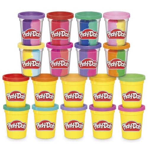 Súper Pack de Colores Play-Doh en Surtido Variado para Manualidades Infantiles 22 Latas de 57 y 113 Gramos para Juguetes Preescolares