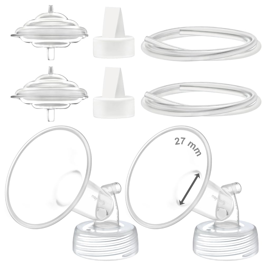 Maymom Piezas para Extractor Compatibles con Spectra S2, S1 y 9 Plus; Embudo de 27 mm con Válvulas, Tubos y Protector Antirretorno; No son piezas originales de Spectra