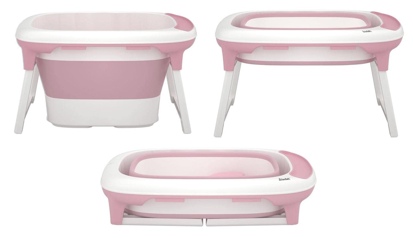 Bañera Plegable D´BEBÉ Rosa con 2 Niveles Antideslizante para Bebés