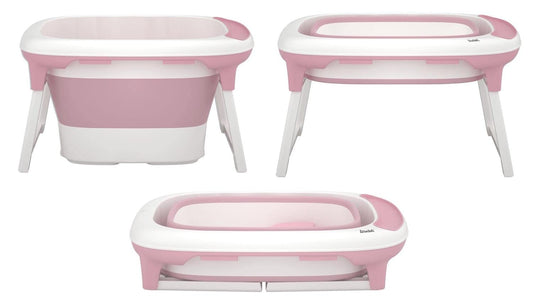 Bañera Plegable D´BEBÉ Rosa con 2 Niveles Antideslizante para Bebés
