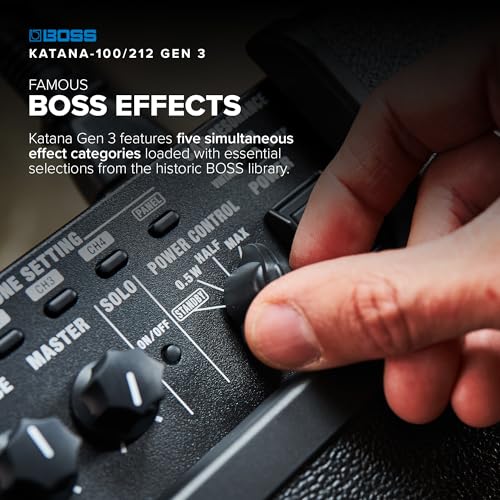 BOSS Katana-100/212 Gen 3 Amplificador de Guitarra | Potente Amplificador Combinado de 100 vatios | Dos Altavoces Personalizados de 12 Pulgadas | Sonidos lógicos de Tubo evolucionados | Caracteres de