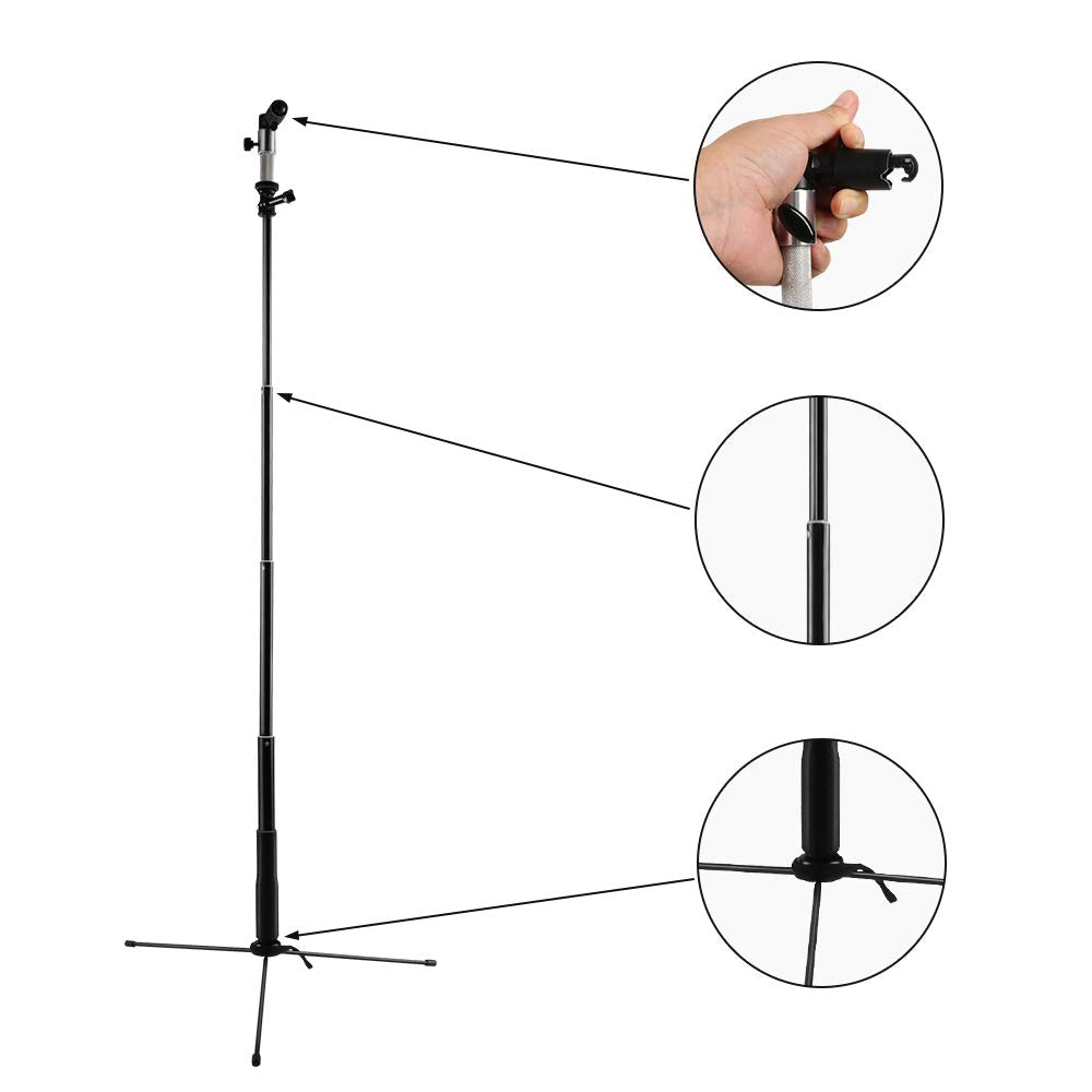 Reflector de luz 5 en 1 plegable con abrazadera de metal y soporte de luz para estudio de iluminación al aire libre (plata/oro/blanco/negro/translúcido) de 43 pulgadas