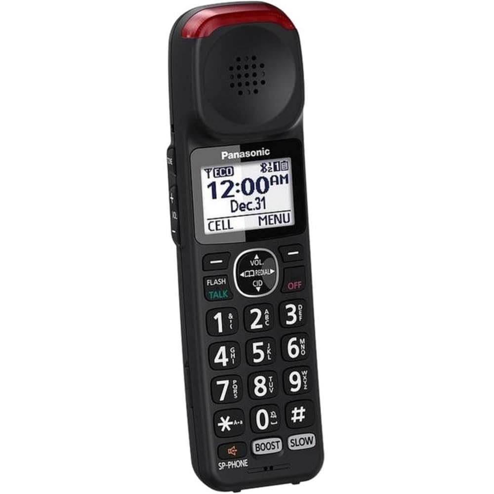 Panasonic KX-TGM430B Link2Cell Amplificador de Bluetooth teléfono inalámbrico con contestadora, 1 Auricular, Negro, Auricular Adicional Opcional para KX-TGM430B, Negro