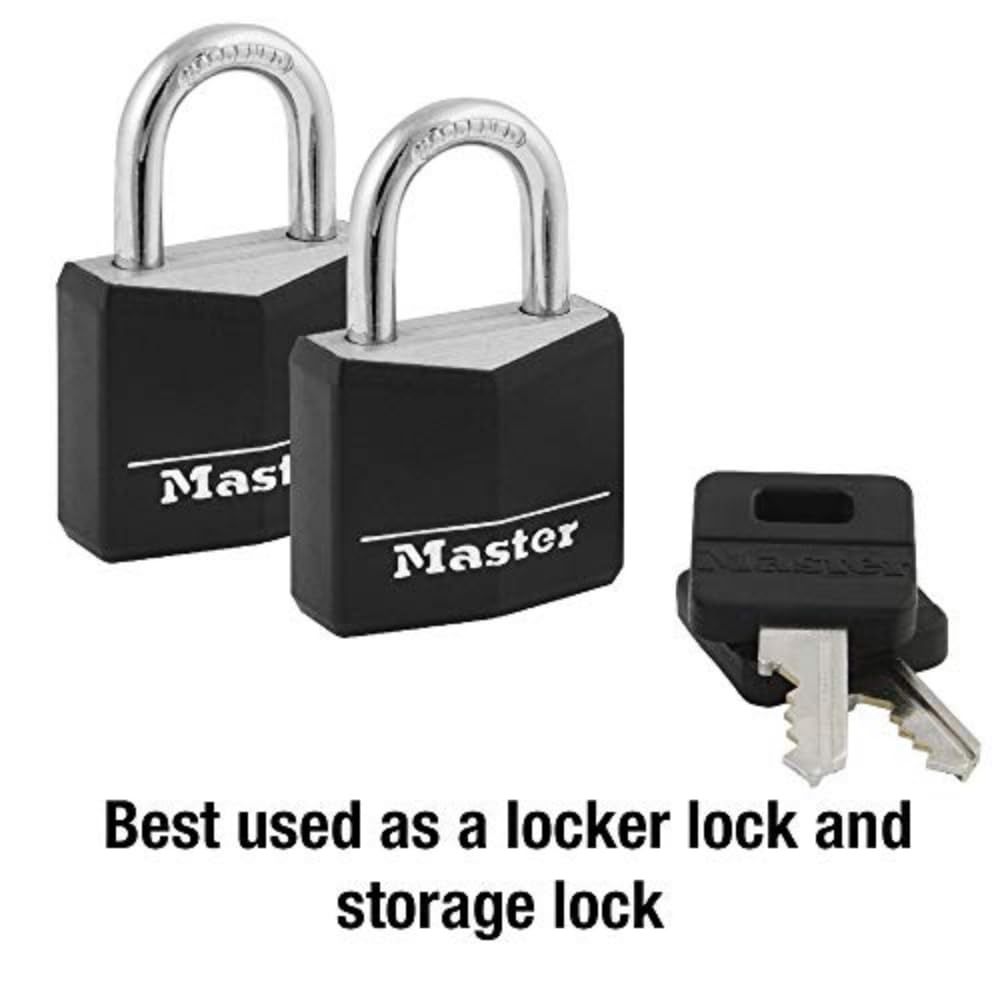 Candado recubierto de aluminio Master Lock Negro Paquete de 2