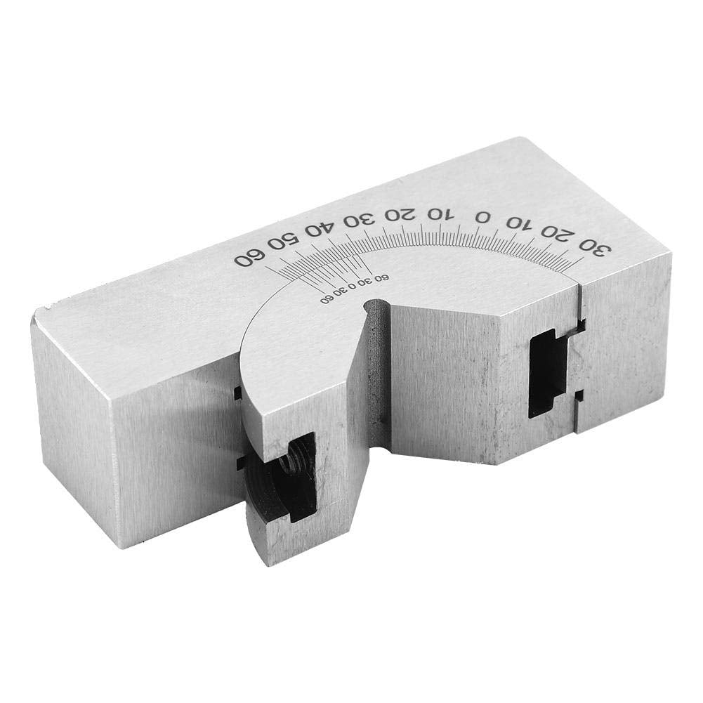 Bloque de ángulo en V ajustable, Configuración de micro fresado de alta precisión Medidor de ángulo de acero inoxidable, para ajustar el ángulo de la fresadora Planchadora Taladro de columna Amoladora