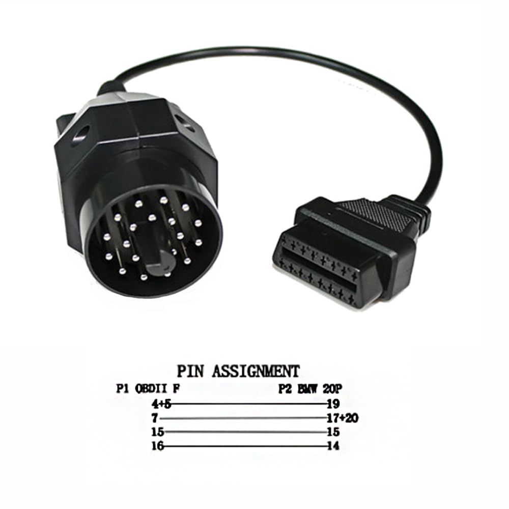 Adaptador de Diagnóstico OBD para E36 E38 E39 E46 E53 X5 Z3 20 Pines a 16 Pines