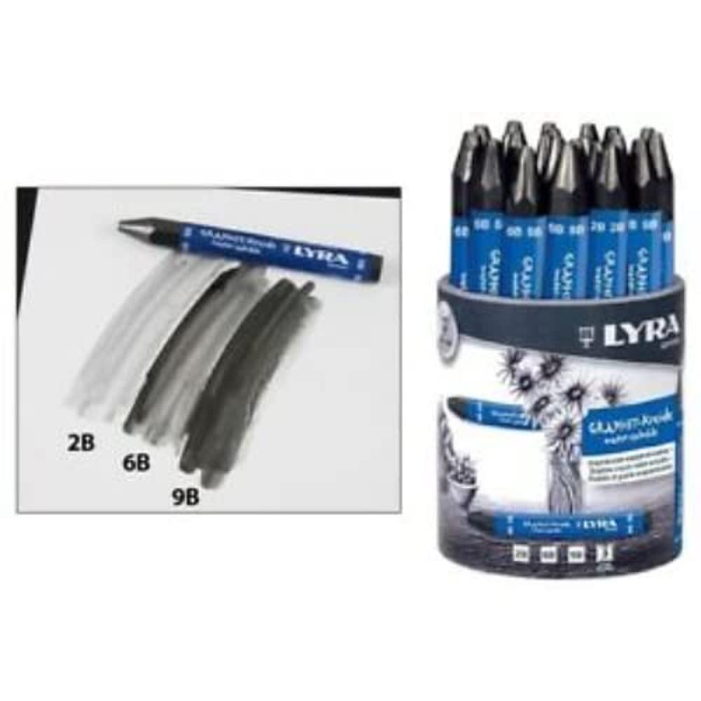LYRA 5633240 - Lápices de grafito (varios grados, solubles en agua, 24 ceras), color negro