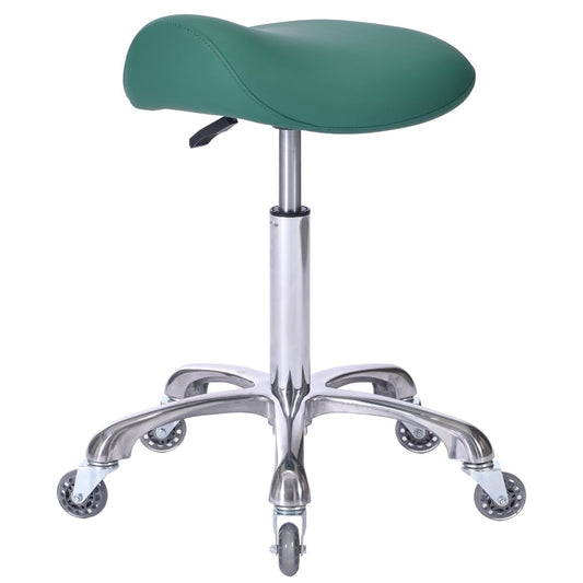 FRNIAMC - Taburete profesional con ruedas ergonómico giratorio de altura ajustable para clínica, dentista, salón de belleza, tatuaje, oficina en casa (verde)