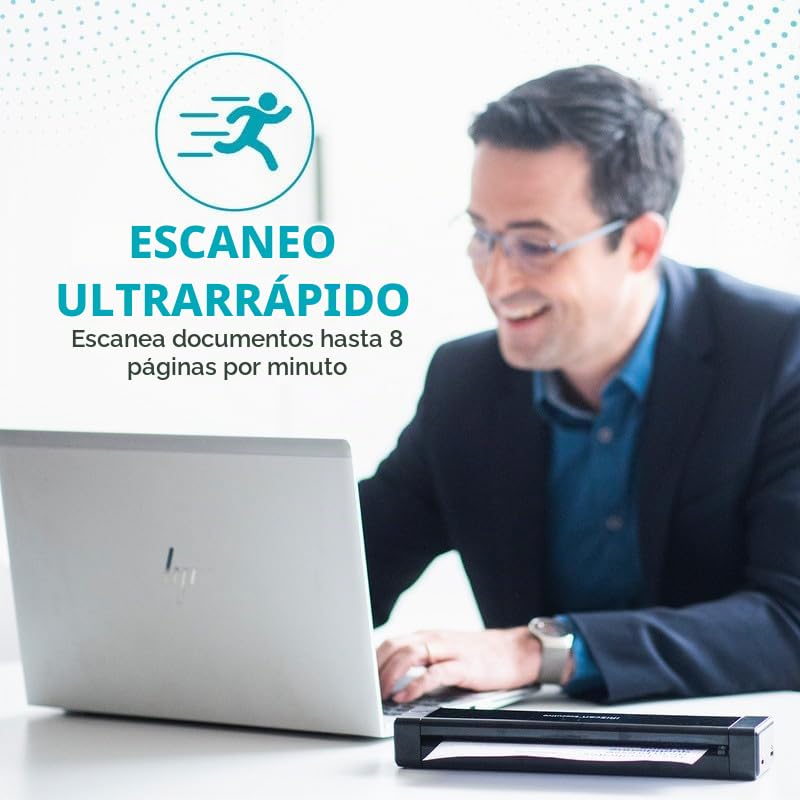 Escáner Portátil IRIScan Executive v4pro Platino Duplex para Documentos y Recibos con Editor de PDF para Computadoras
