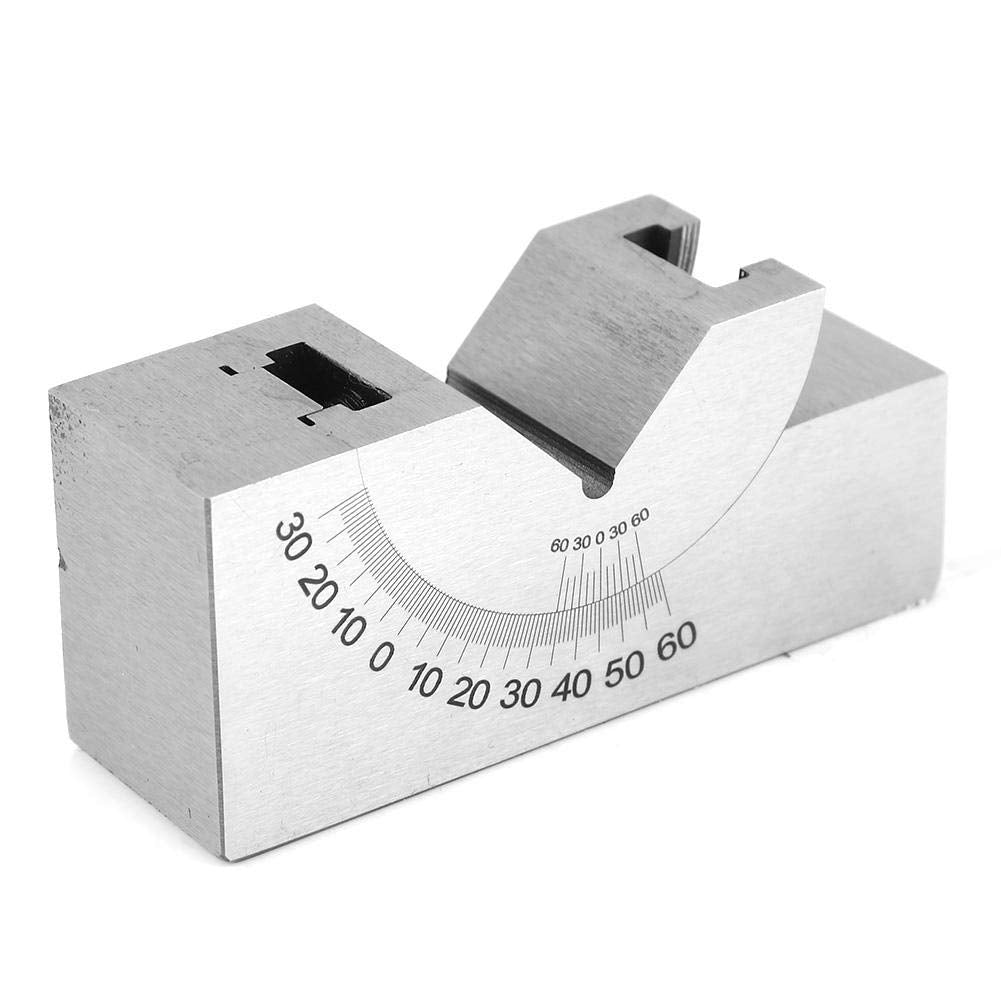 Bloque de ángulo en V ajustable, Configuración de micro fresado de alta precisión Medidor de ángulo de acero inoxidable, para ajustar el ángulo de la fresadora Planchadora Taladro de columna Amoladora
