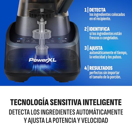 Licuadora y Procesador de Alimentos Power XL Sensimax en Negro con Tecnología Sensitiva y 5 Funciones Sensitivas, Jarra de Tritán 2 L, 1500 W