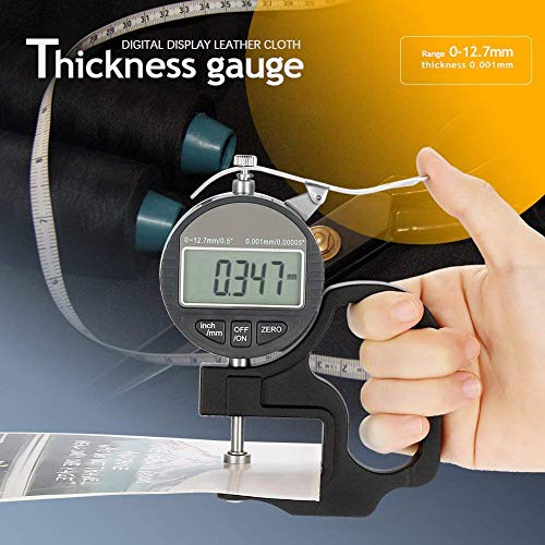 FTVOGUE Medidor de Espesor Digital para Papel, Tela de Cuero, Alambre, Herramienta de Medición,Rango 0-12.7mm 0.001mm