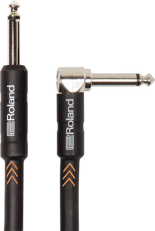 Cable Roland serie Black instrumento conector receto plug TR 6.3mm - Conector plug angulo recto TR 6.3mm 4.5 mts.