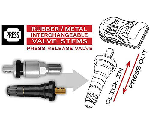 Autel MaxiTPMS MX - Sensor 8 unidades de tallo de metal 315/433MHz TPMS Sensor universal de neumáticos programado por TPMS Tool TS401 TS408 TS501 TS508 TS601 TS608 MK808TS MX808TS MS906TS ITS600