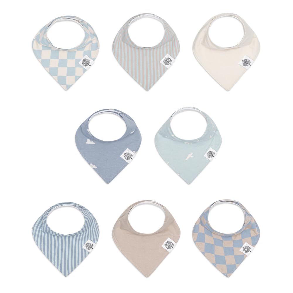 Parker Baby Co. Baberos bandana para bebés y niñas, paquete de 8 unidades