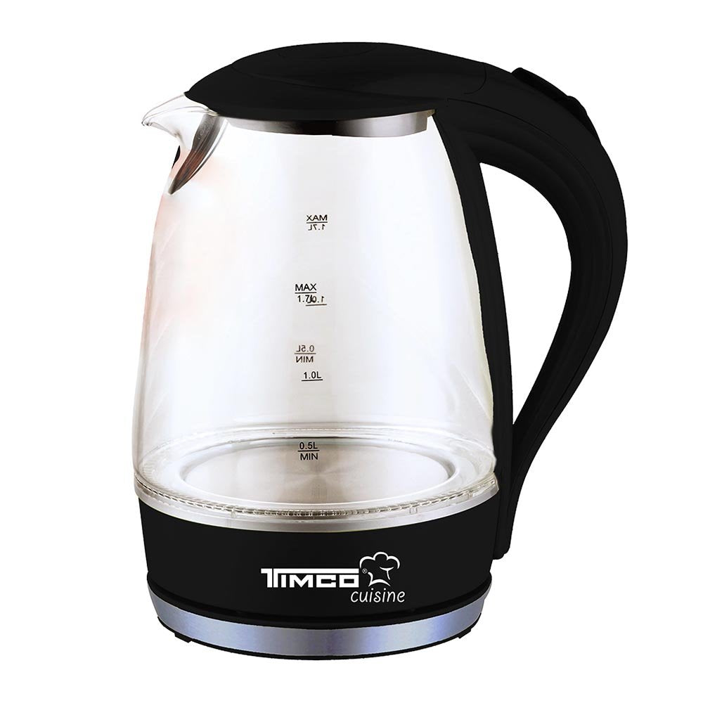 Jarra Eléctrica Vidrio Timco Negro 1.7 Litros