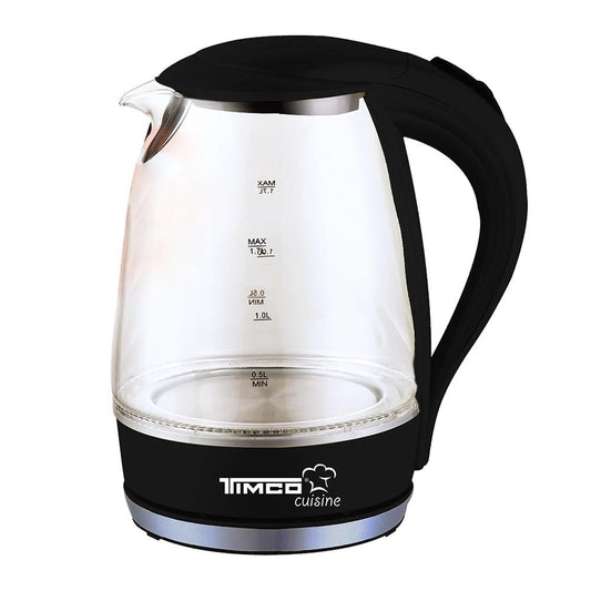 Jarra Eléctrica Vidrio Timco Negro 1.7 Litros
