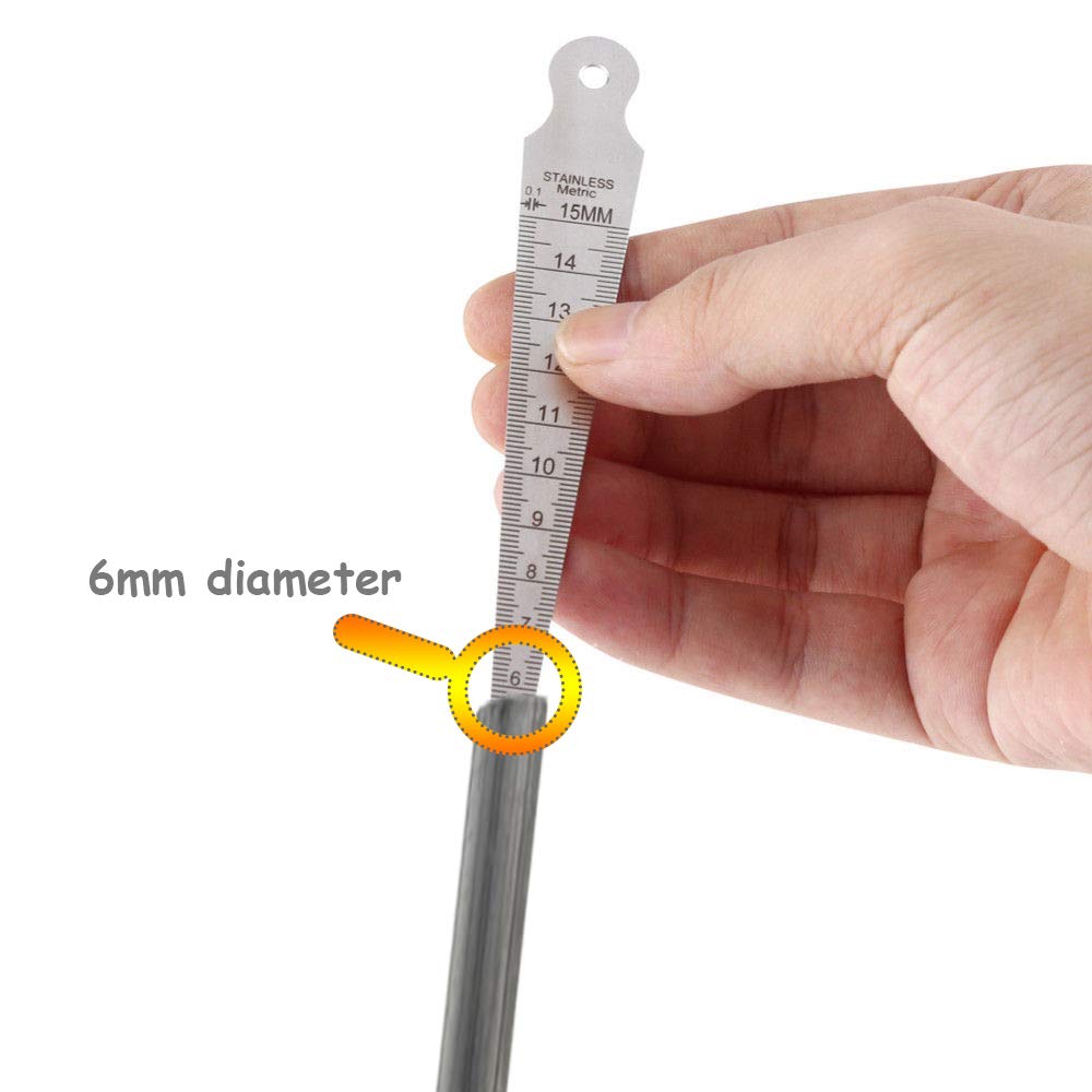Calibre Cónico de Acero Inoxidable Mesee Plateado con Medición de 1 a 15 mm y Diámetro de Agujero de 1/32 a 5/8 Pulgadas