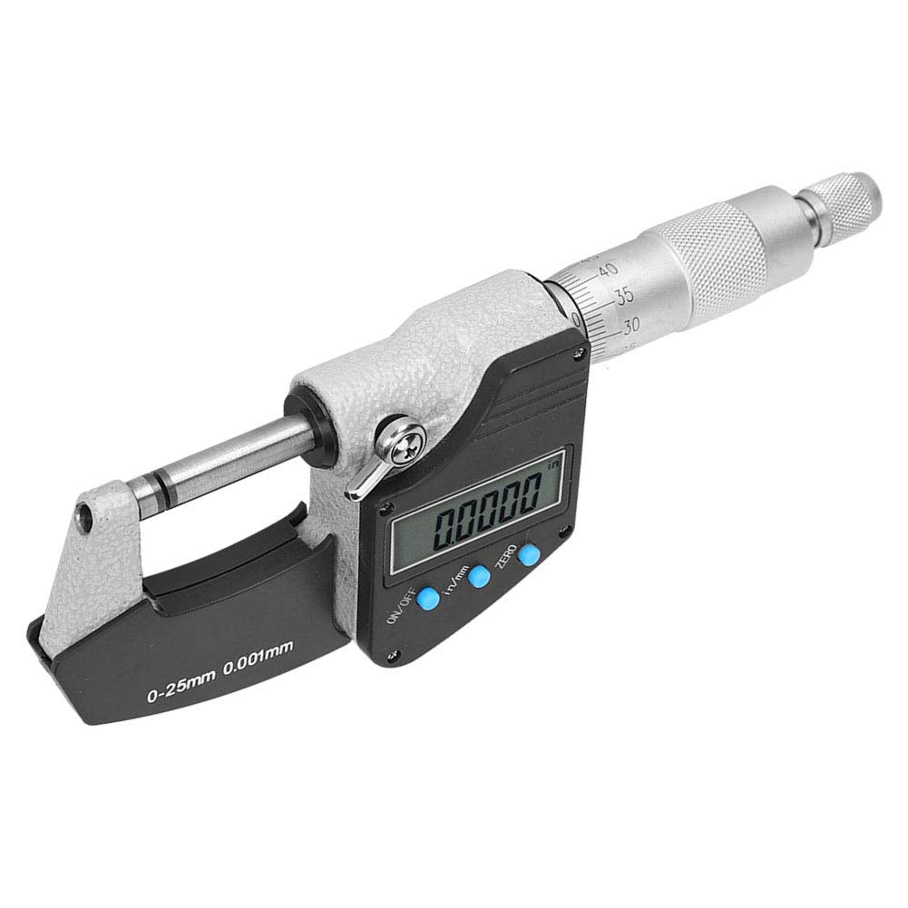 Micrómetro Digital Pantalla Grande Precisión Métrico Externo Imperial 0-25 mm para Medición de Espesor