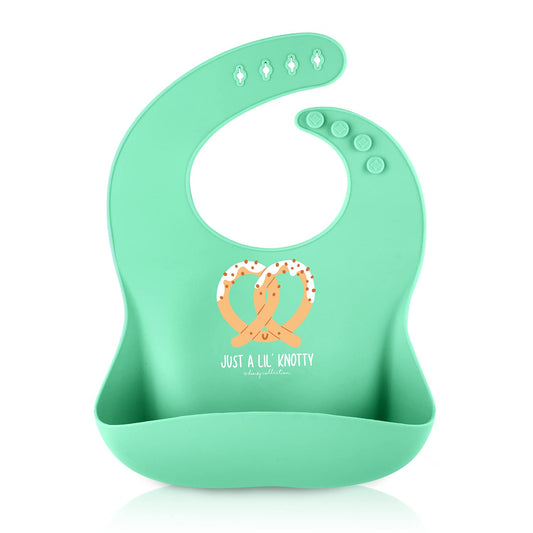 Babero de Silicona Baby Pretzel con Bolsillo Grande para Niños y Niñas