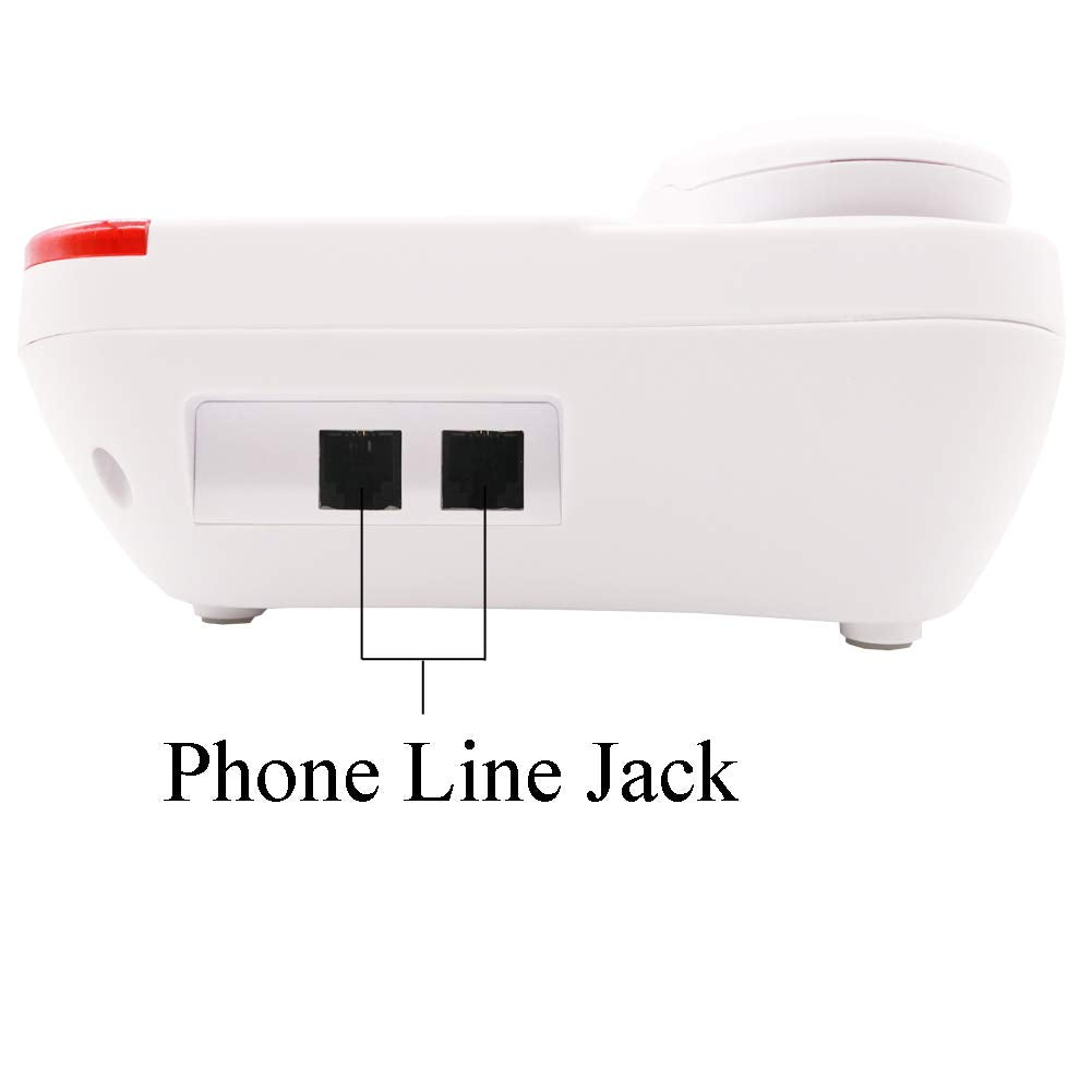 KerLiTar K-P045W - Teléfonos fijos amplificados para personas mayores con números grandes de emergencia, teléfonos con cable para ancianos con botón grande, para teléfono con cable, altavoz, escritorio de pared